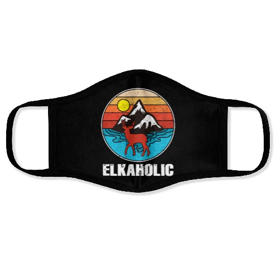 Elk Hunting Elkaholic Hunters Face Masks