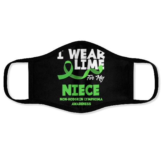 Non-Hodgkin Lymphoma Awareness Wear Lime Niece Face Masks