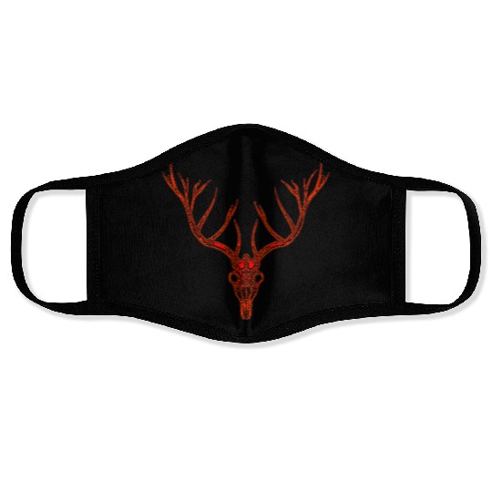 Reindeer Skull 2401 Face Masks