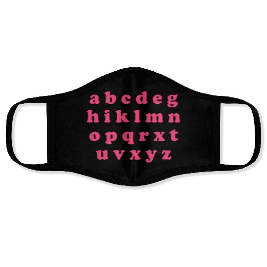 Alphabet Valentine Sublimation Face Masks
