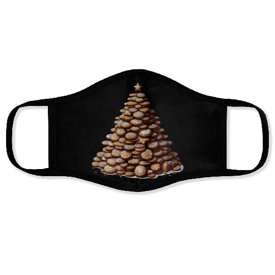 Gingerbread Christmas Tree - Festive Gifts Face Masks