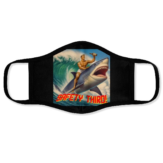 Retro Safety Third Shark Rodeo Face Masks