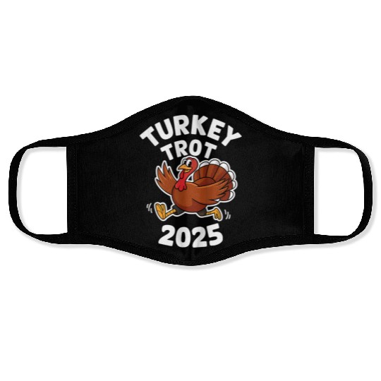 Funny Thanksgiving Turkey Trot 2025 Face Masks