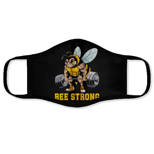 Bee Strong Gym Fitness Bodybuilding Face Masks