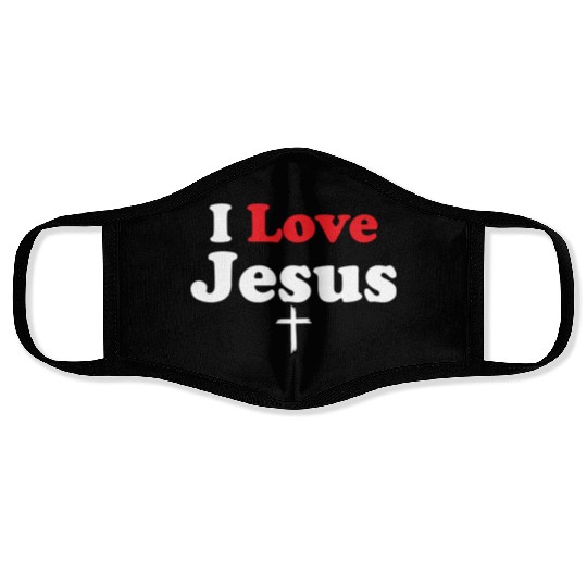 I Love Jesus Christian Christmas Face Masks