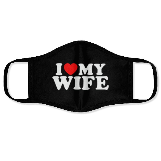 I Heart My Wife I Love My Wife Desgin Face Masks