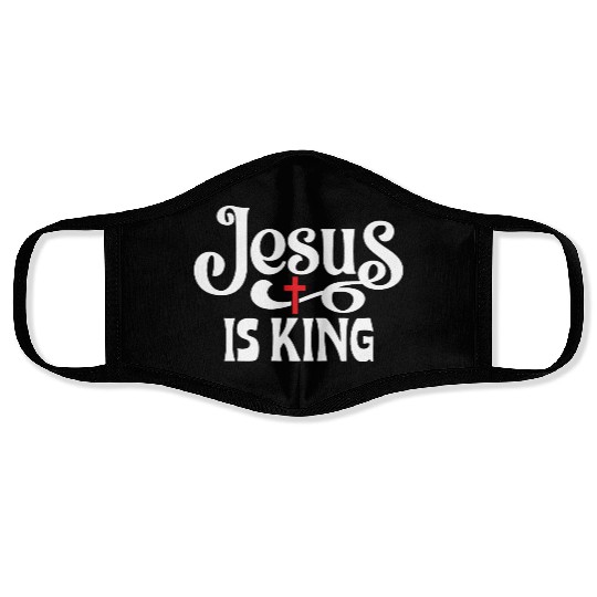 Jesus Is King Love Jesus Christian Christmas Face Masks