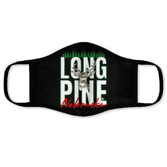 LONG PINE NEBRASKA DEER Family Design Face Masks