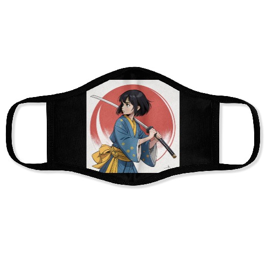 Spirit of the Sword: A Girl's Samurai Journey Face Masks