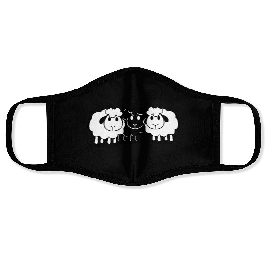 Black Sheep 3 Small Friends Team Crew Sheep Cute Face Masks