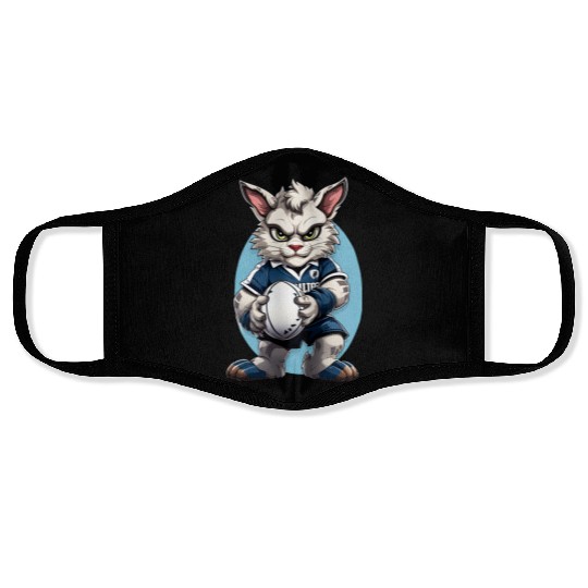 Rugby cats Face Masks