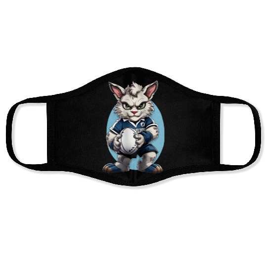 Rugby cats Face Masks