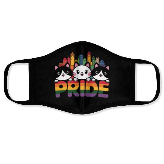 Pride of Philadelphia City Pennsylvania USA Rainbo Face Masks