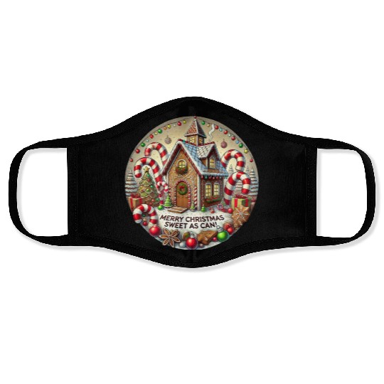 Gingerbread House Christmas Delight Face Masks