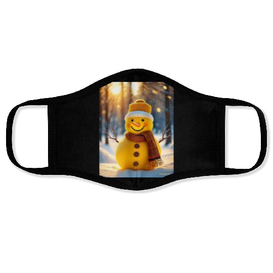 Yellow Snowman Face Masks