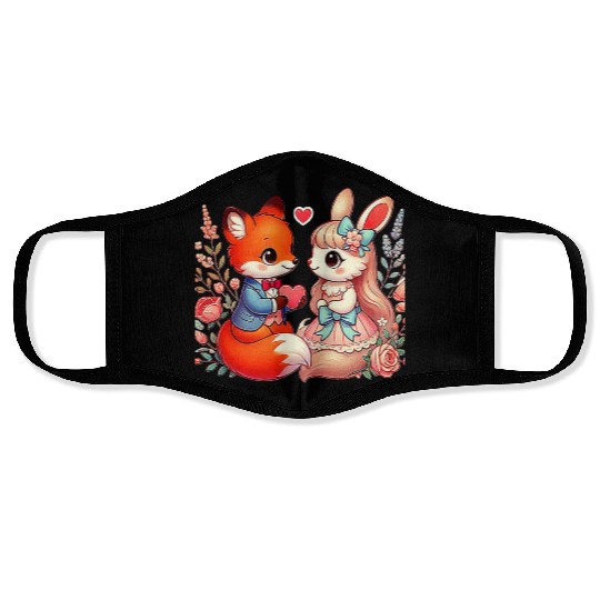 Beautiful couple heartvalentine's day design Face Masks