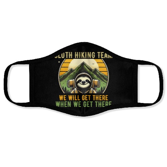 Sloth Hiking Team - Outdoor Adventure Face Masks