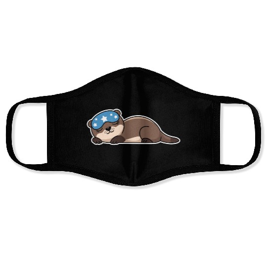 Sleepy Otter Dreams Face Masks