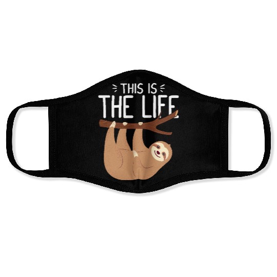This Is the Life Funny Sloth Cute Hanging Animal Face Masks
