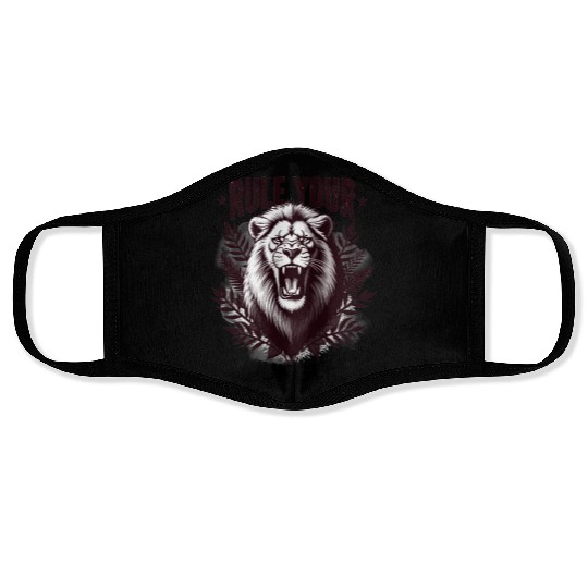Fierce Lion King Inspirational Design Face Masks