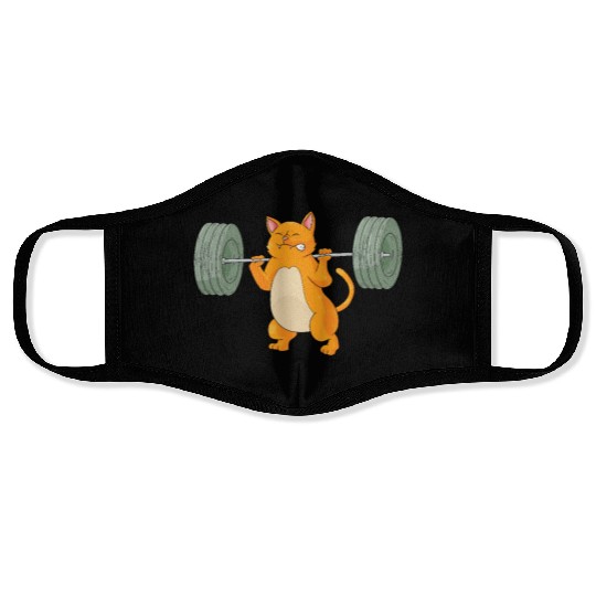 Funny Cat design Workout Gym Womens mother's day Face Masks