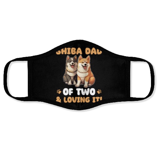 Shiba Inu Shiba Dad Of Two Face Masks