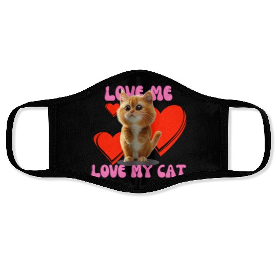 Orange cat 08 Face Masks