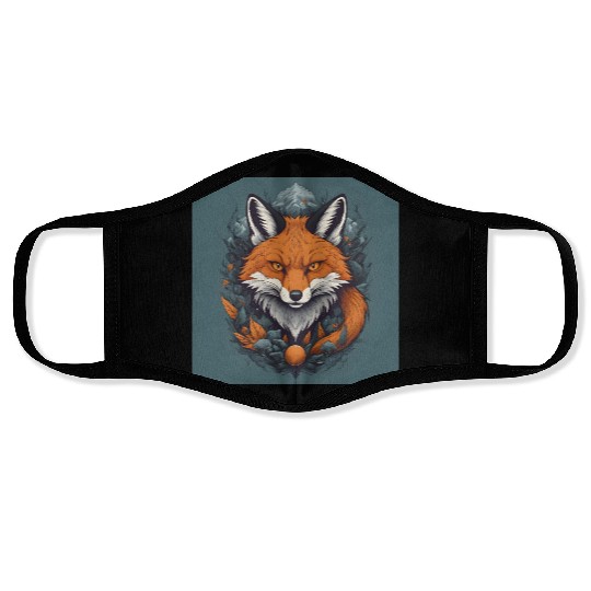 Serene Fox in a Nature Scene Face Masks