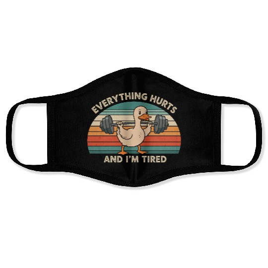 Retro Funny Fitness Designs Workout Humor For Gym Face Masks