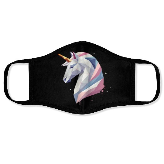 Geometric Unicorn - Modern Elegance Face Masks