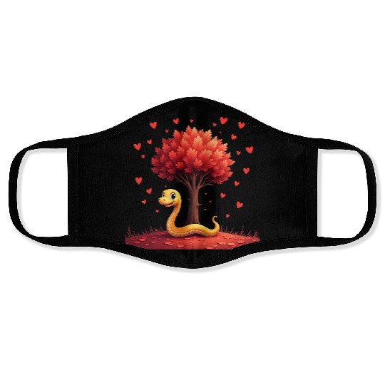 I love my snake heart tree Face Masks
