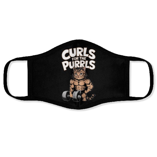 Bodybuilding Cat Fitness Workout Gym Instructor Face Masks