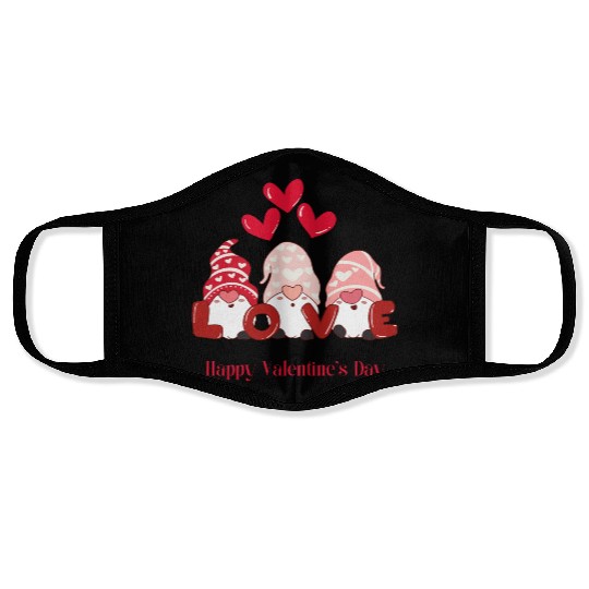 Red Pink White Modern Happy Valentine s DayT Face Masks