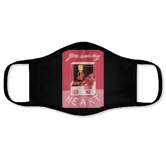 Retro Valentine Claw Machine You Won My Heart Face Masks