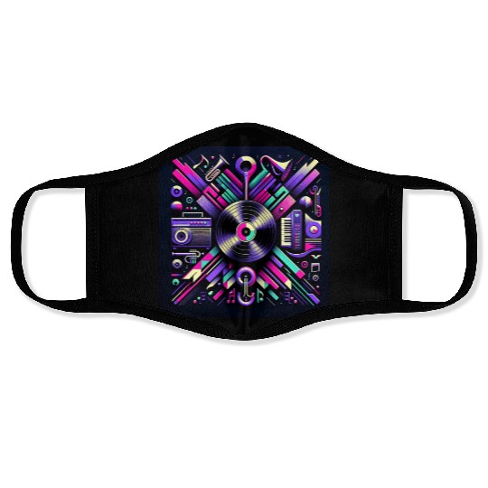 Neon Groove Vinyl Symphony Face Masks