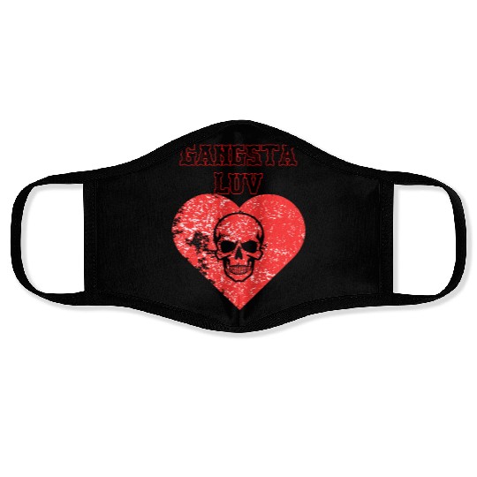 Valentines Day Gangster Love Design Face Masks