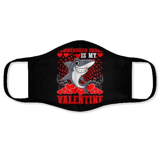 Funny Hammerhead Shark Is My Valentine Shark Face Masks