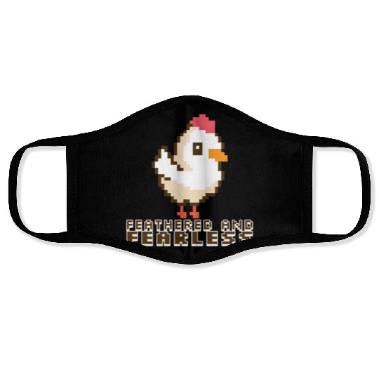 Feathered and Fearless: Bold 8-Bit Chicken Face Masks