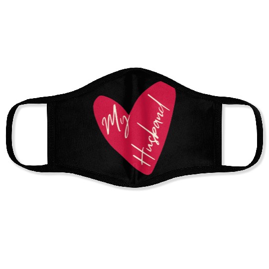 Red Heart Simple Valentine's Day funny husband Face Masks