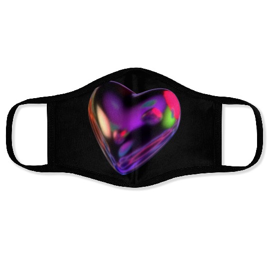 3D HEART; valentine's day;3D;heart;love;valentine Face Masks
