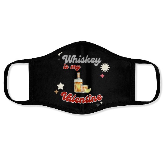 Whiskey Lovers Valentine's Design Face Masks