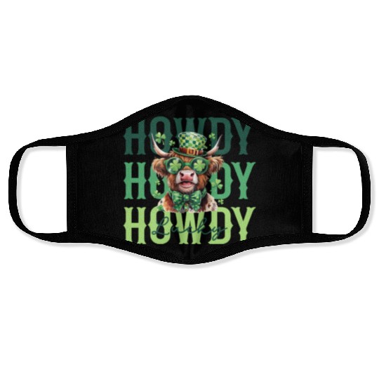 Howdy Howdy Howdy Lucky St Patricks Face Masks
