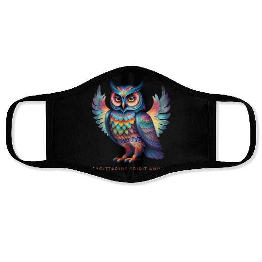 Sagittarius Spirit Animal Owl Alebrije Male Face Masks
