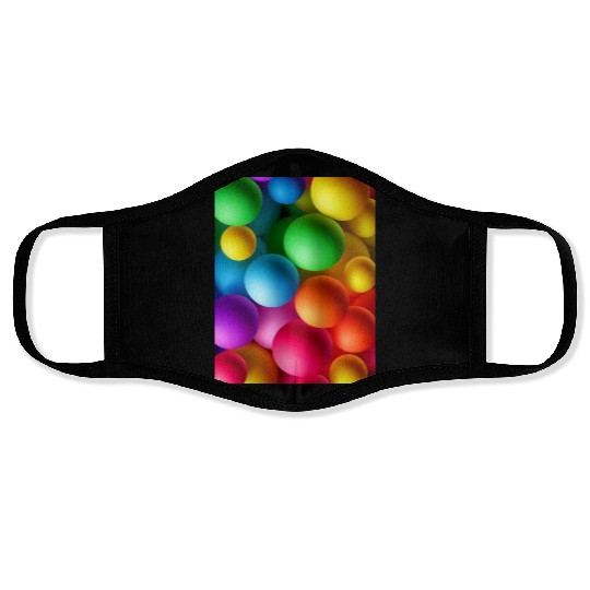 Vibrant Multi Colored Spheres Face Masks