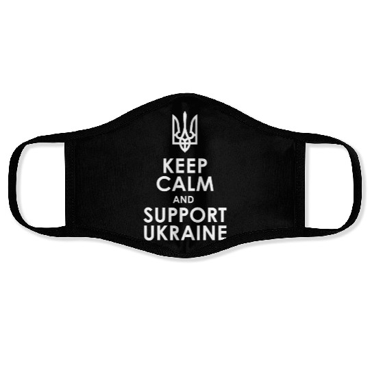 keep calm supportUkraine Face Masks