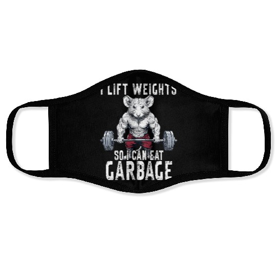 Opossum Weightlifting Workout Gym Gift Face Masks