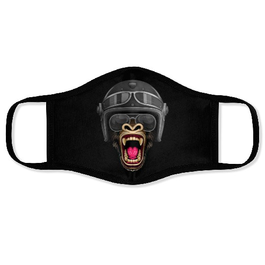 Biker Gorilla Motorcycle Silver Back Monkey Face Masks