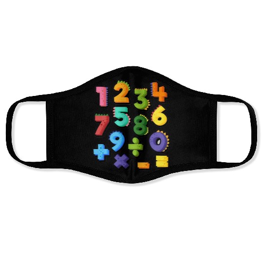 Funny Numbers Day Maths Back To School Teacher Kid Face Masks