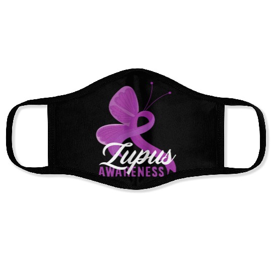 Lupus Awareness Butterfly Embrace Face Masks