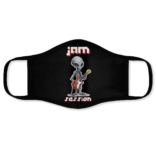 ET Playing a Guitar Face Masks